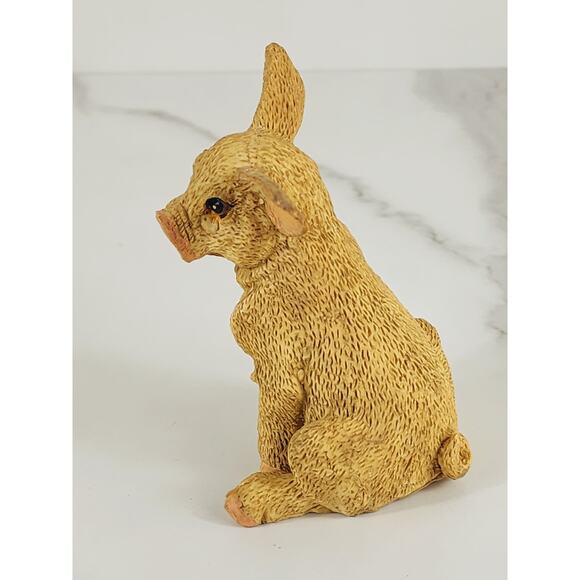 Mini Pig Piglet Piggy Sitting Cute Face Farm Animal Figurine 3 1/2" Year 90s Vtg - Picture 5 of 14